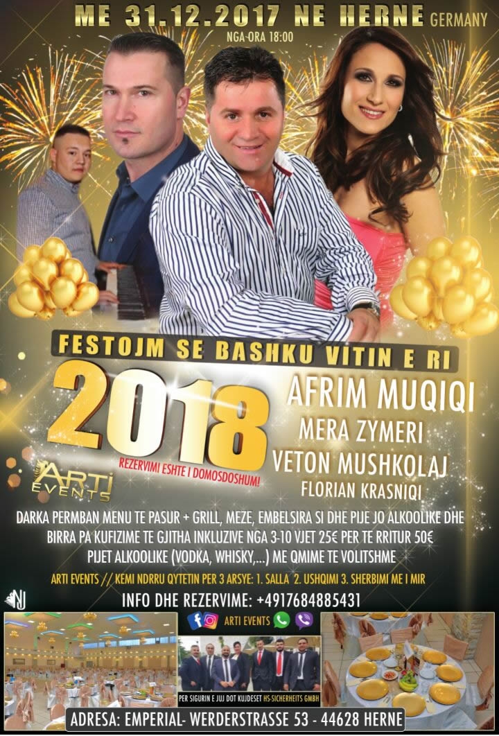 HERNE Gjermani afer Bochum dhe Gelsenkirchen – Gëzur Vitin e Ri 2018 me Afrim Muqiqi, Mera Zymberi dhe Veton Mushkolaj