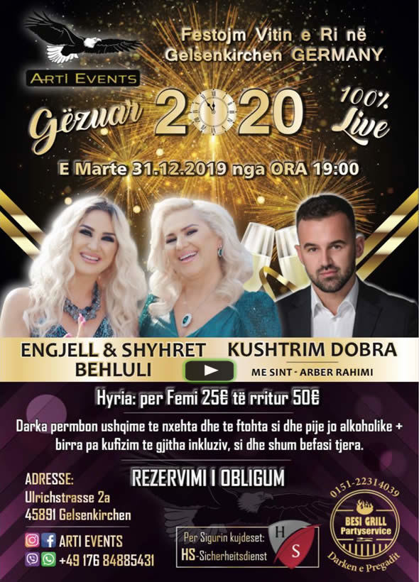 31.12.2019 Gelsenkirchen - Gëzur 2020 me ARTI EVENTS - Engjel & Shyhrete Behluli dhe Kushtrim Dobra 1